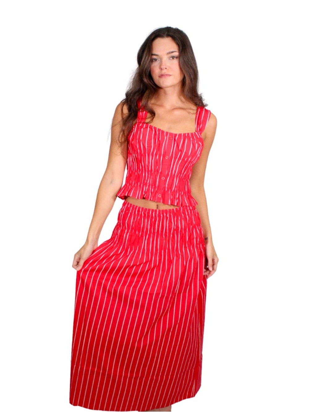 NWT Day + Moon Red Striped Maxi Set - Size S Game Day